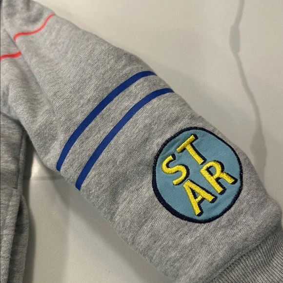 Mini Boden gray space astronaut fleece lined hooded sweatshirt size 2-3 🚀🧑🏼🚀 - Picture 4 of 9